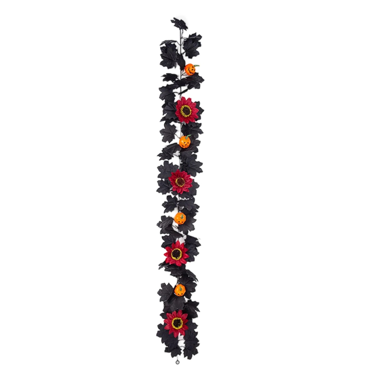 Artificial Fall Maple Leaf Wreath With Pumpkins And Berries