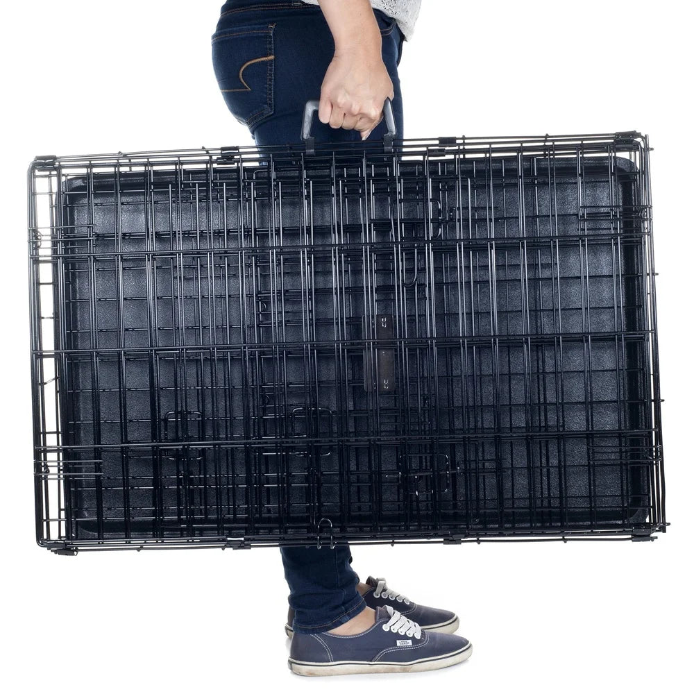 36 Inch Double Door Dog Crate Portable Kennel With Divider