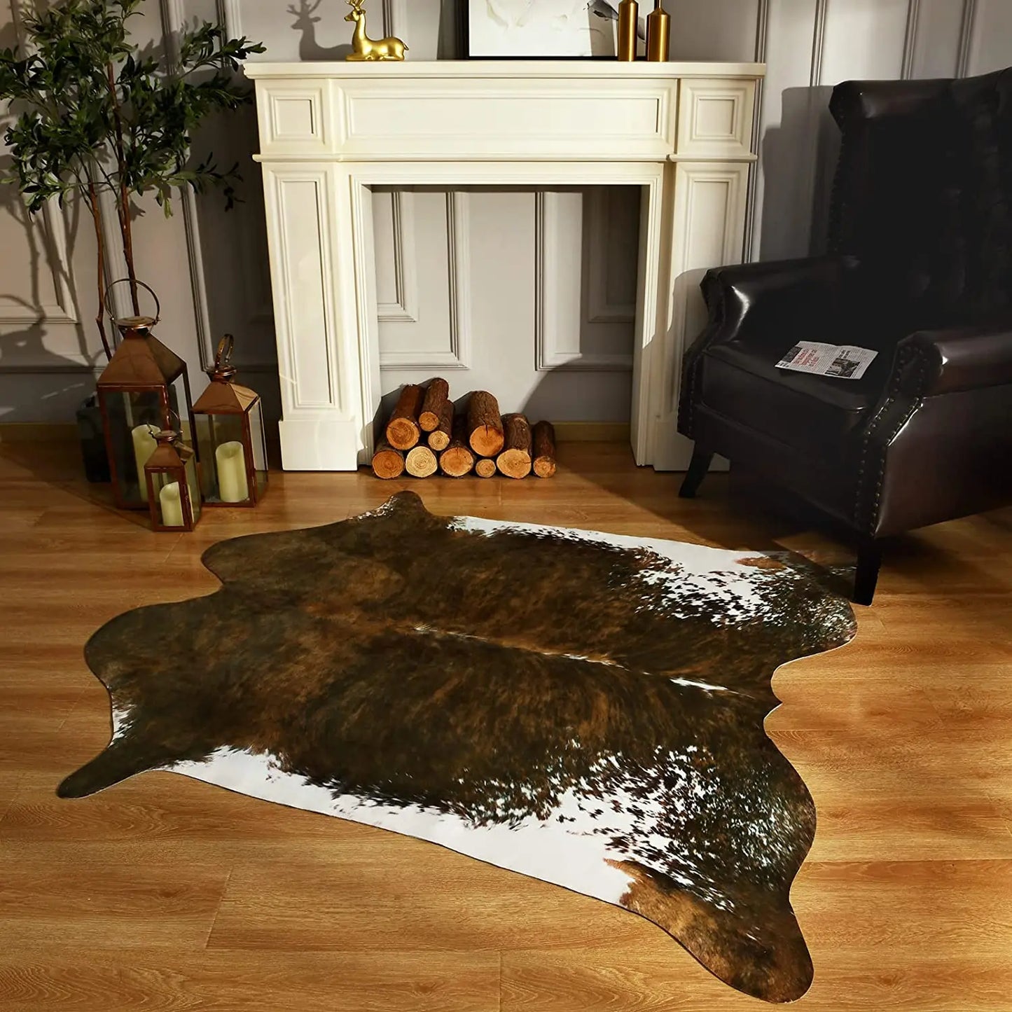 American Style Animal Print Faux Fur Cowhide Rug for Bedroom Living Room Carpet Home Decoration Floor Mats