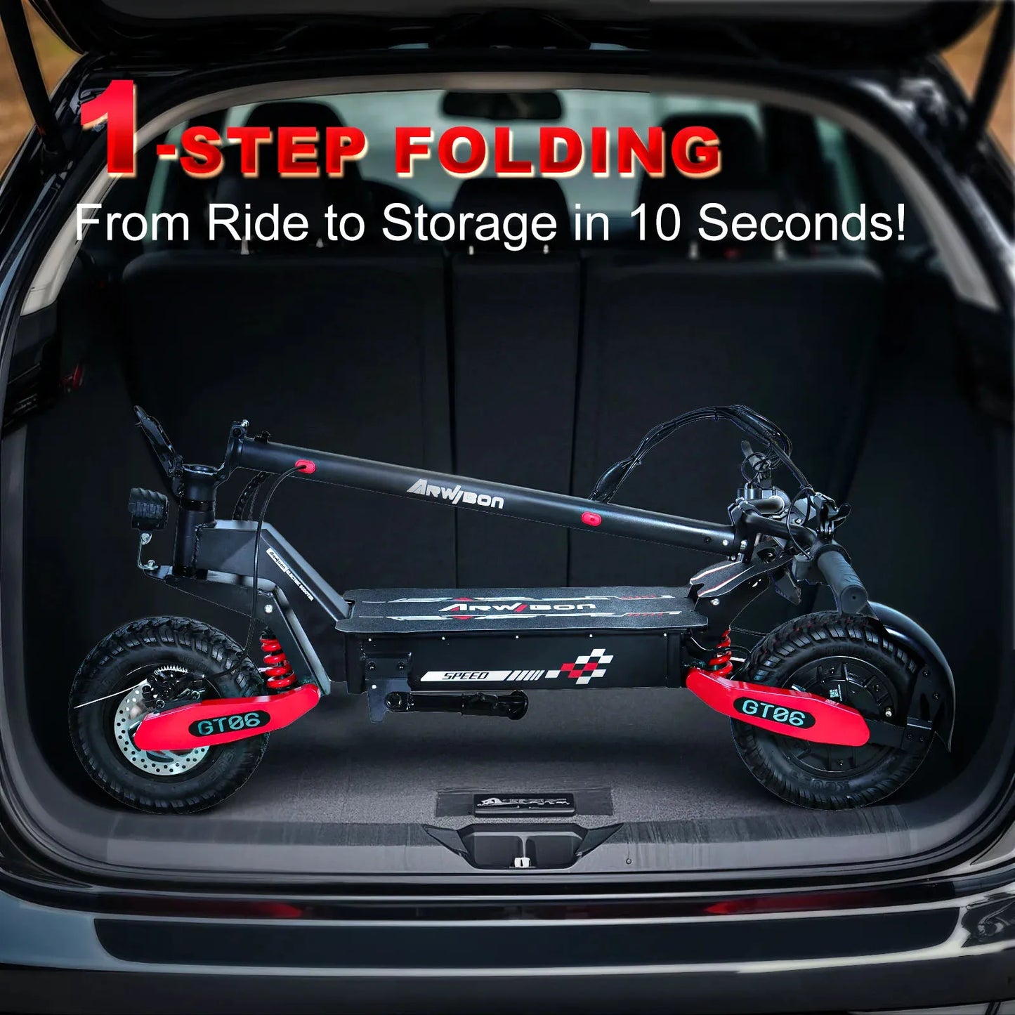 Arwibon GT06 1200W Foldable Escooter For Adults 25MPH