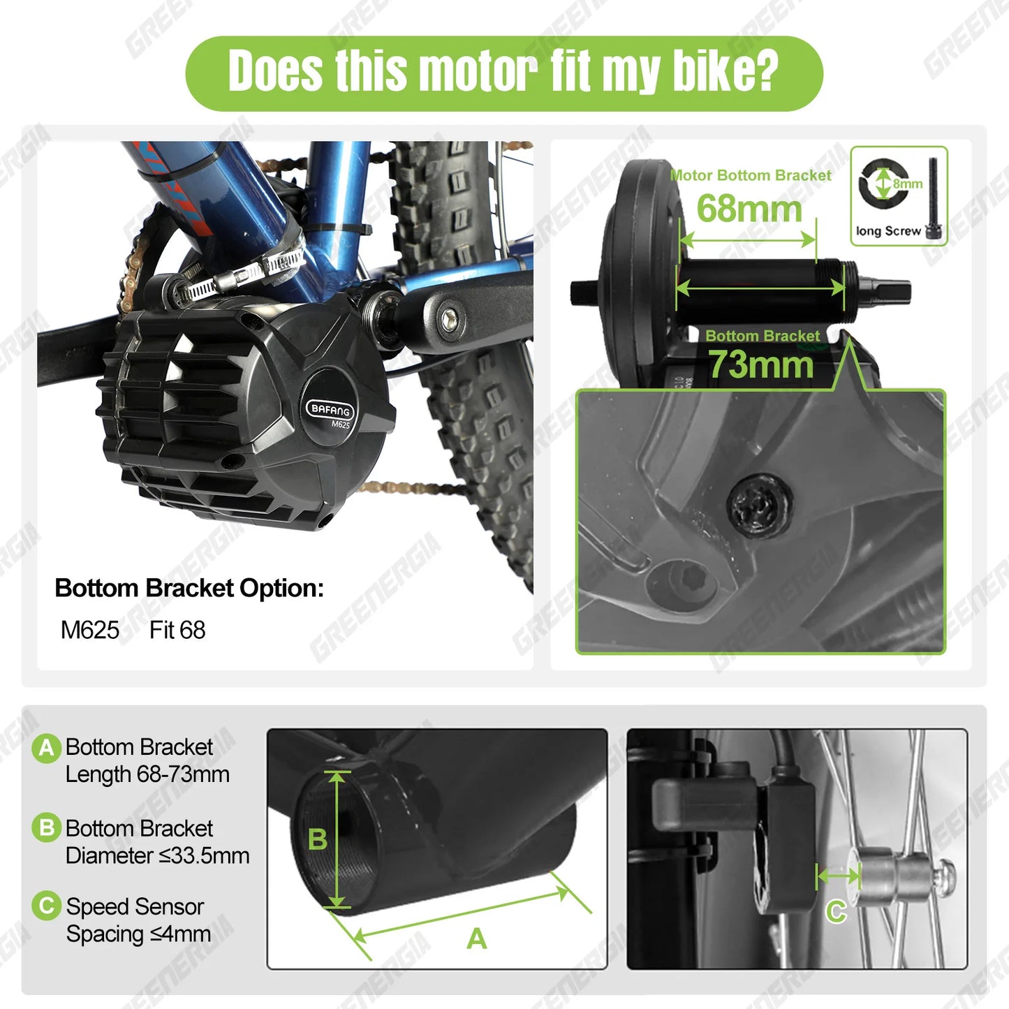 Bafang Mid Drive Kit M625 M325 48V 52V Ebike Conversion Kit