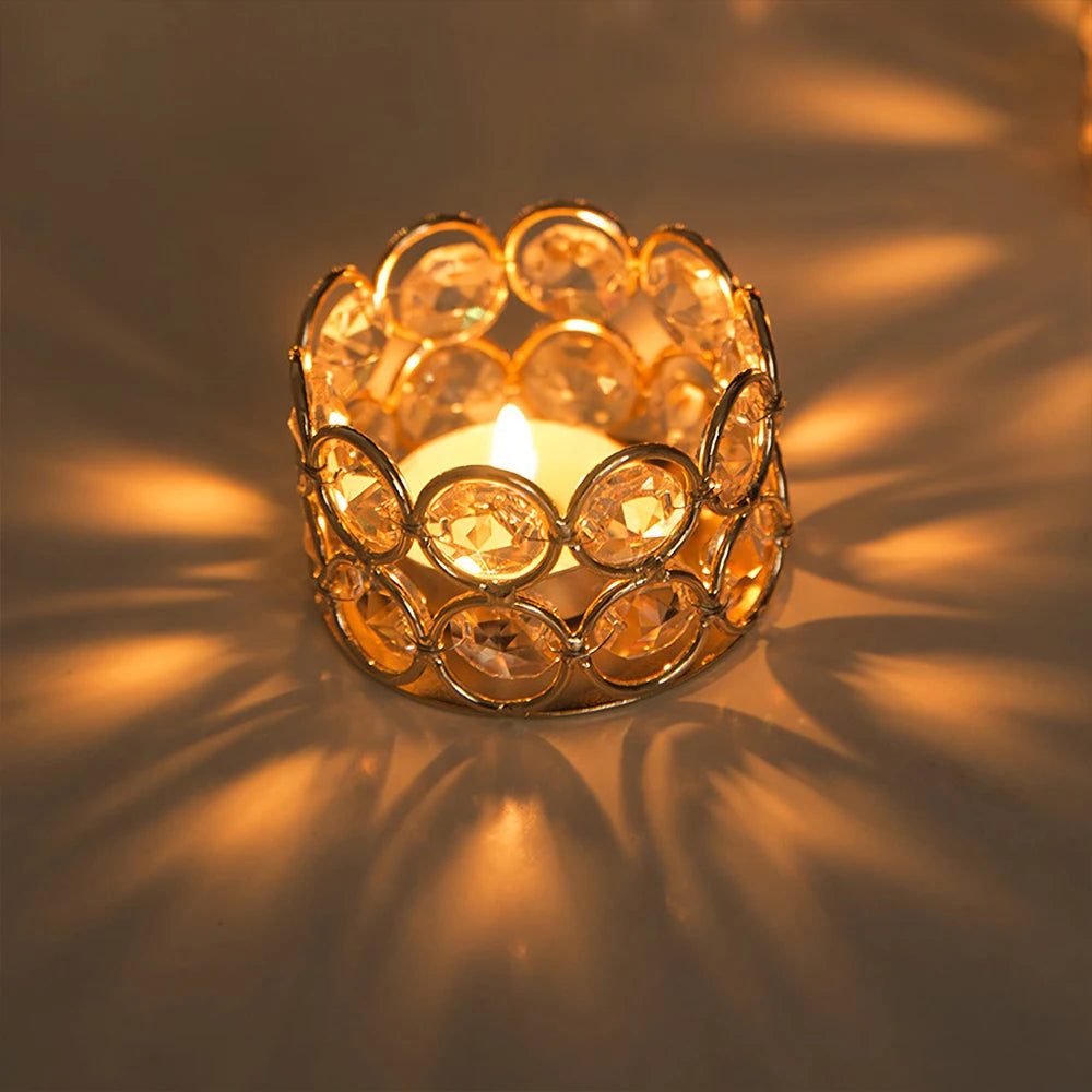 24Pcs Crystal Gold Tealight Votive Holders For Weddings