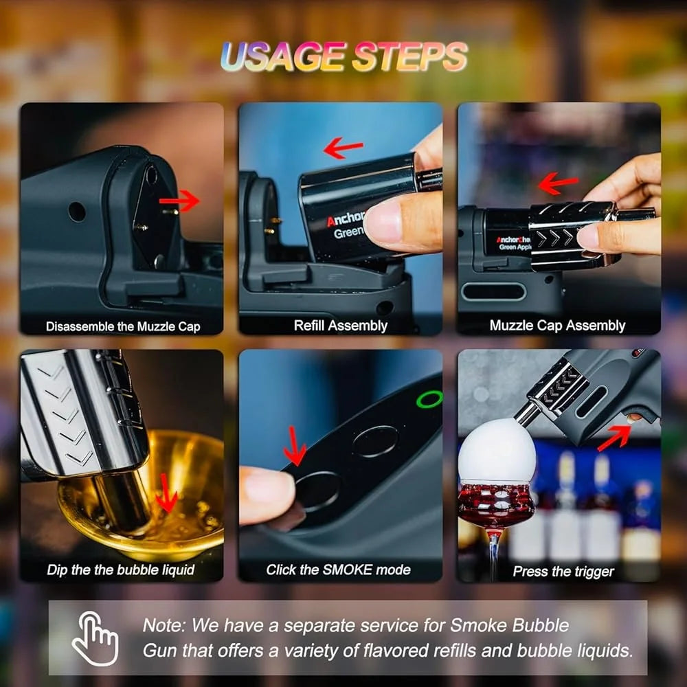 Aroma Blaster Smoke Bubble Gun With Four Flavors Vapor Kit