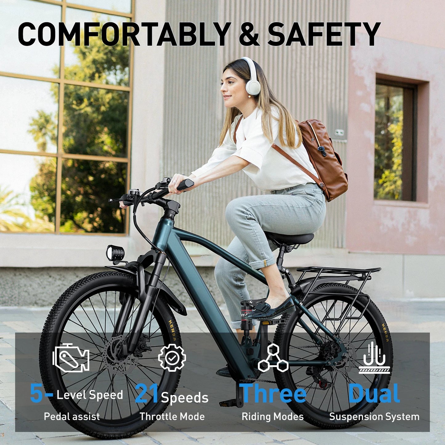 Adults Electric Mountain Bike 26 Inch 36V 500W 21 Speed