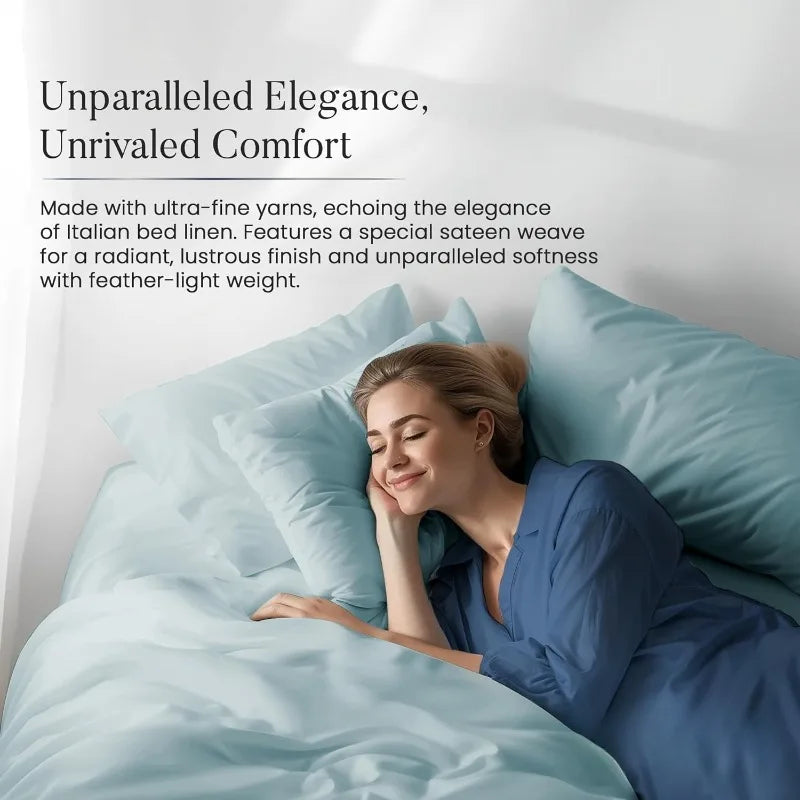 Pure Cotton King Sheet Set 1000 TC Deep Pocket No Pill