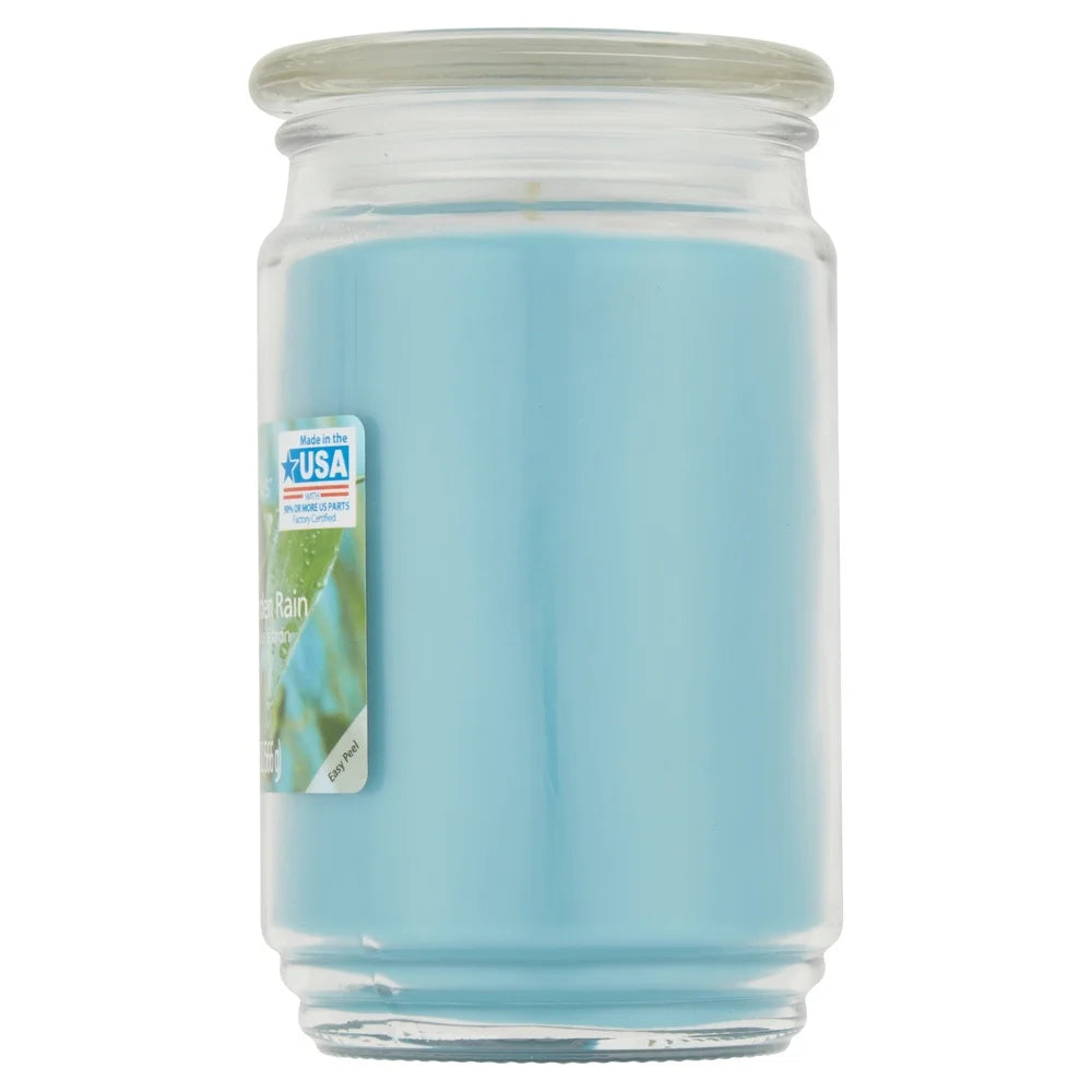 Large Garden Rain Scented Single Wick Candle 20oz Glass Jar
