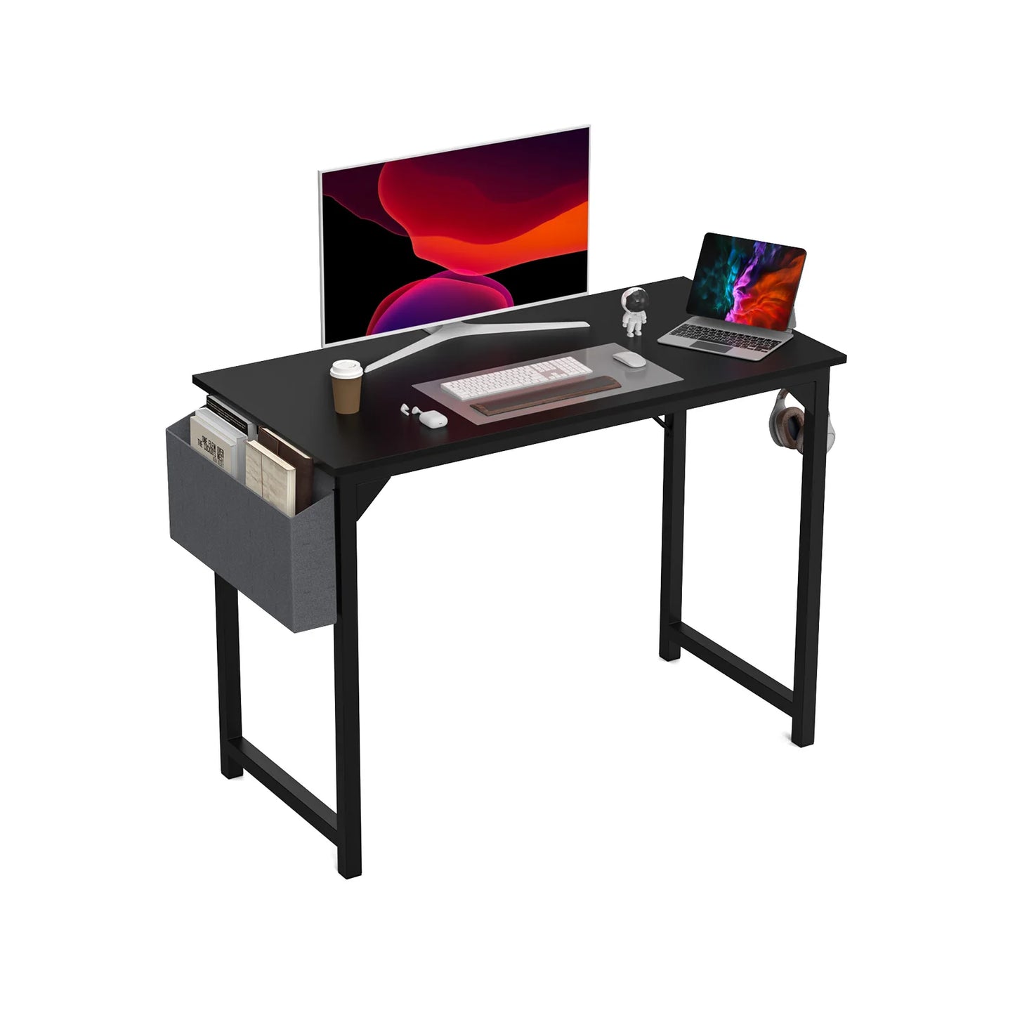 JHK Computer Desk Study Table Modern Compact With Side Bag