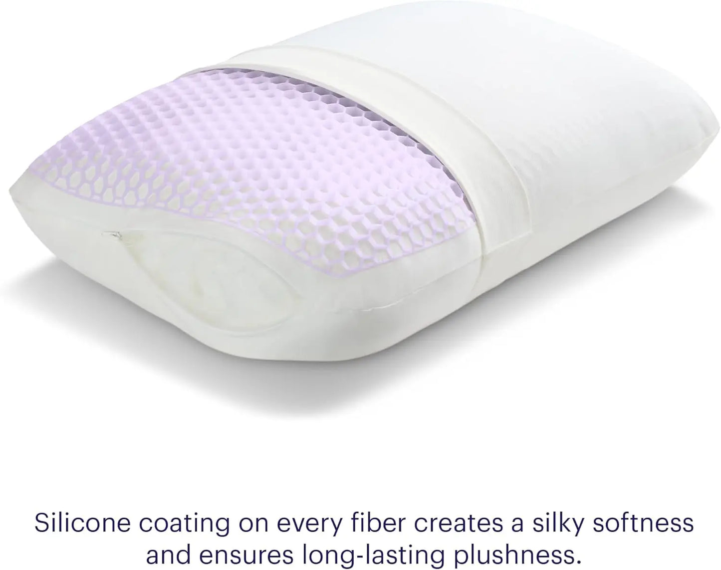 Purple Grid Pillow For Side Sleepers Soft Support Breathable Cover Standard Size