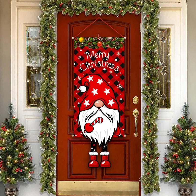 2025 Christmas Hanging Flag Banner For Door Decorations