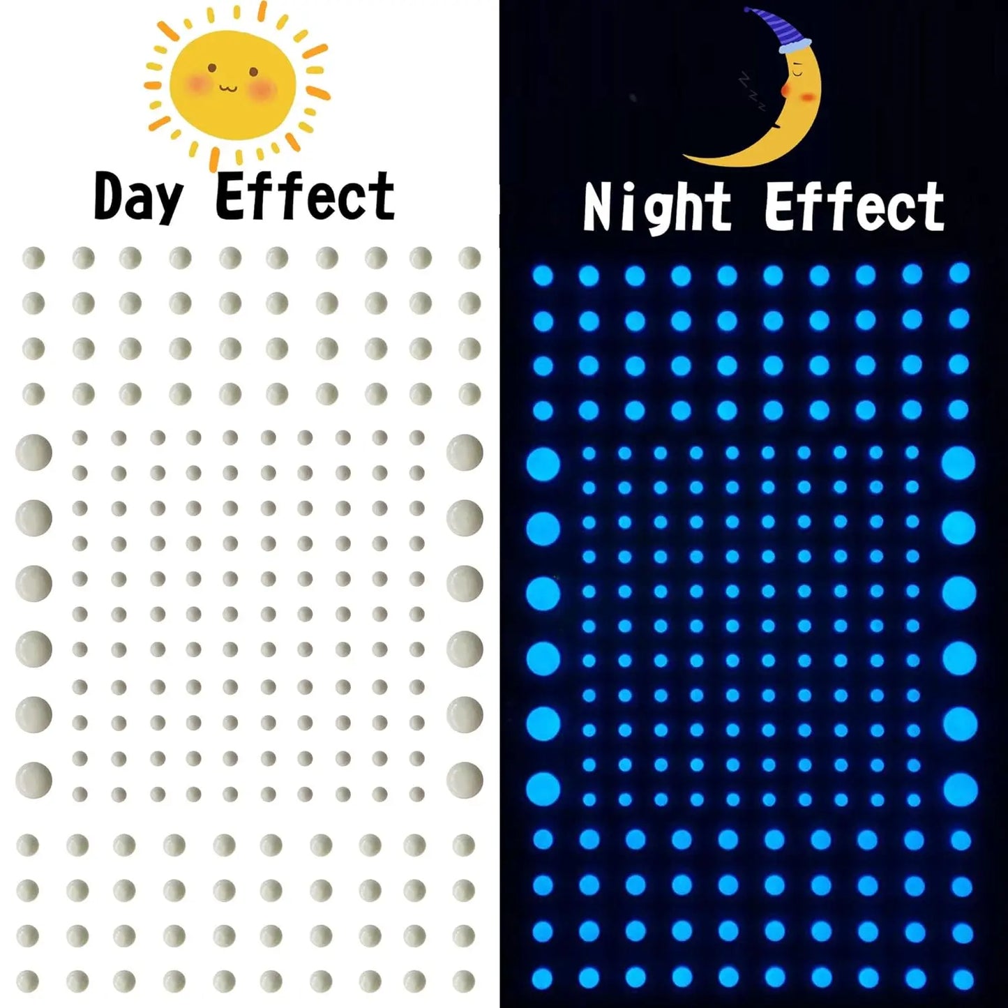 808 Pack Glow in The Dark Stars for Ceiling Glowing Wall Decals Decor Stickers Green and Sky Blue