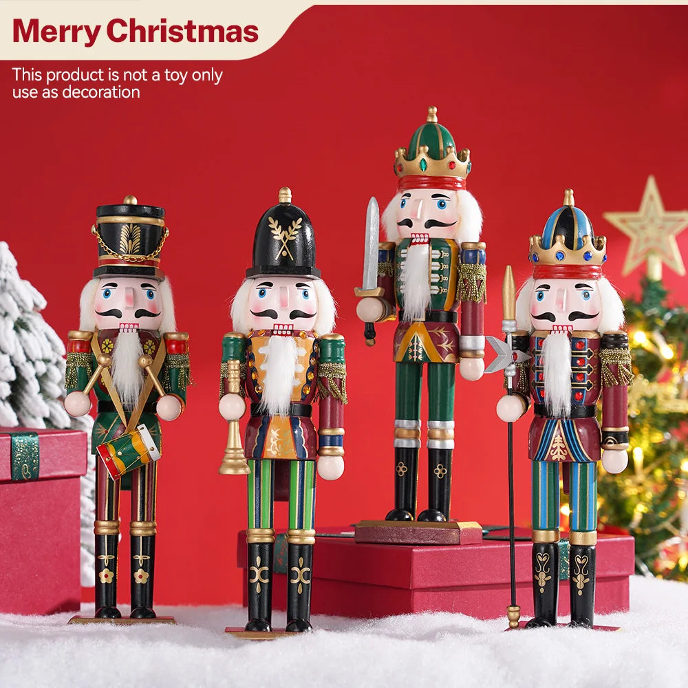 Wooden Nutcracker Soldier Puppet Christmas Decoration 30cm