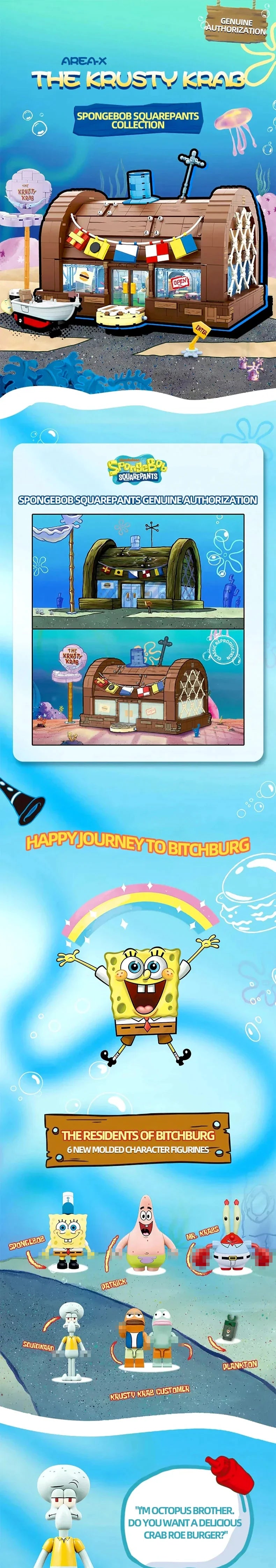 SpongeBob Patrick Star Krusty Krab Light Blocks Set