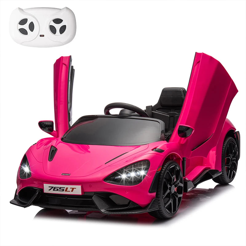12V Licensed McLaren 765LT Kids Ride On Toy Electric Vehicle for Toddlers Age 3 and Up Battery Powered Ride On Car with Hydraulic Doors