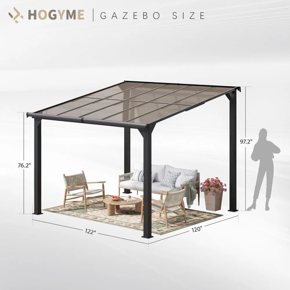 Outdoor Gazebo With Sunlight Panels Heavy Duty Metal Pergola For Patio Backyards