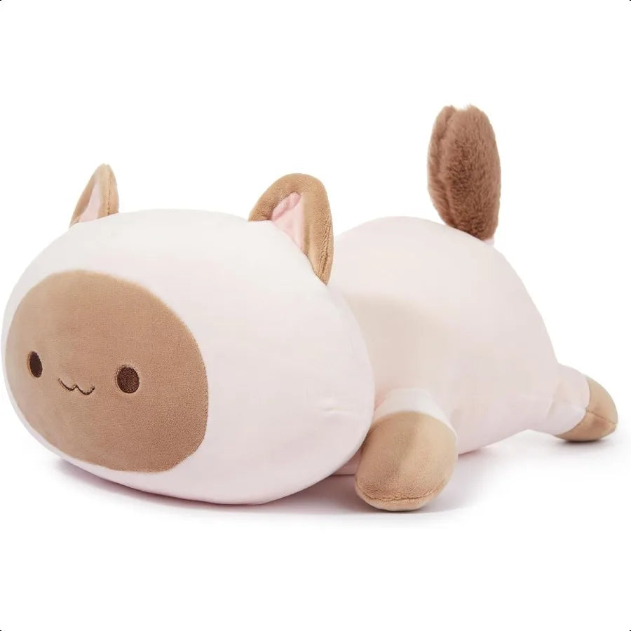 Miniso 19.6 Inch Siamese Cat Plush Toy Stuffed Animal Kawaii Cute Kitten Plush Ultra Soft Rebound Pillow for Boys and Girls