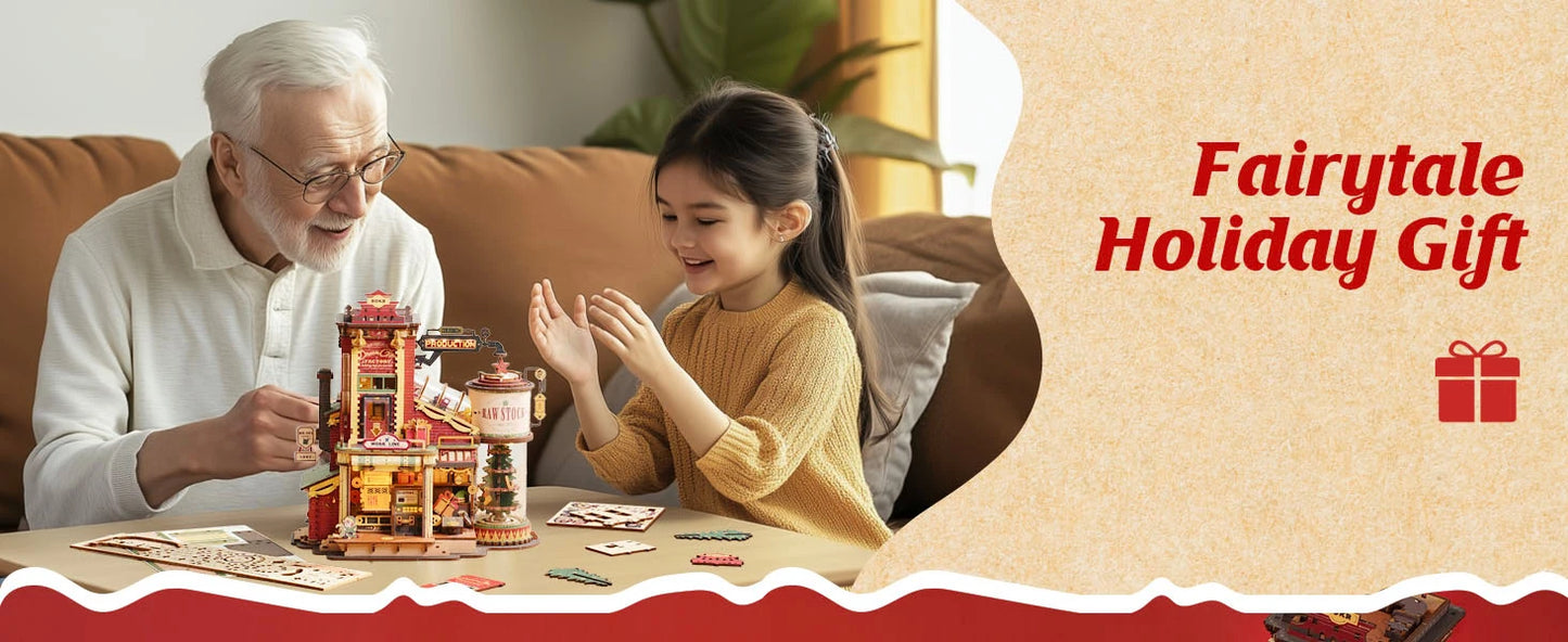 Robotime Rokr Wooden Music Box Dream Gift Factory 3D Kit