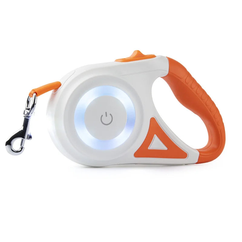 5M Automatic Retractable Dog Leash With LED Flashlight Durable Nylon