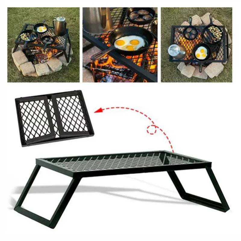 Folding Outdoor Camping BBQ Grill Portable Stand Equipment Picnic Cooking Grate Party Supplies