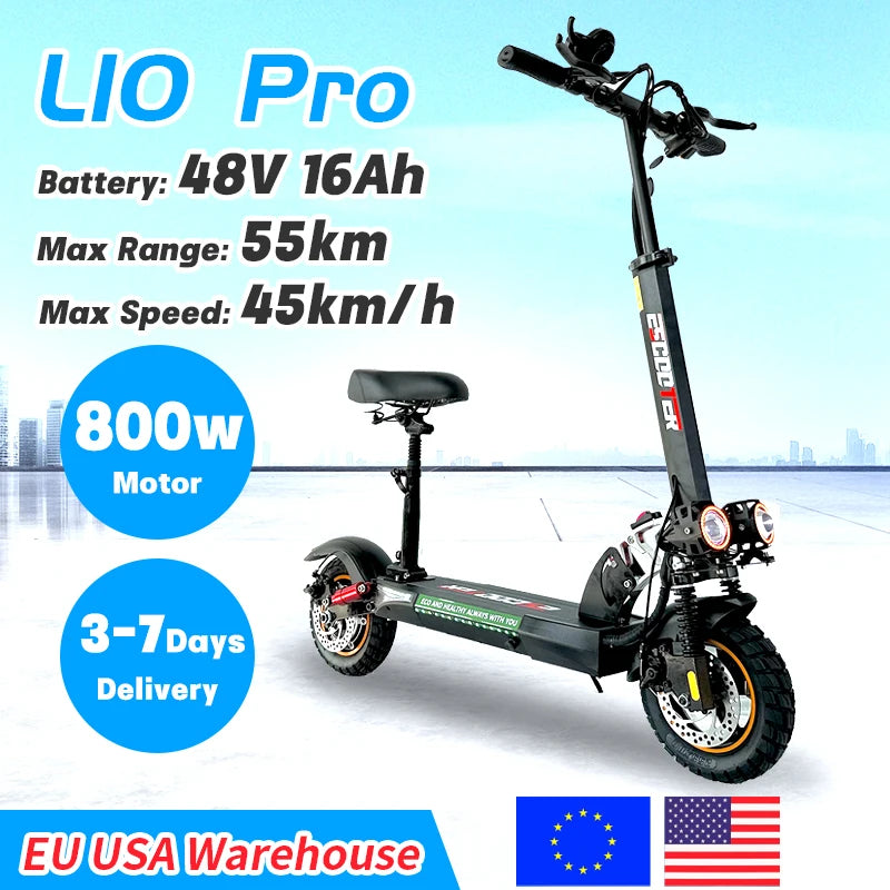 EU USA Warehouse 45KMH 800W Power Portable Electric Scooter for Adults with 13AH 16AH Battery 10 Inch Off Road Tire