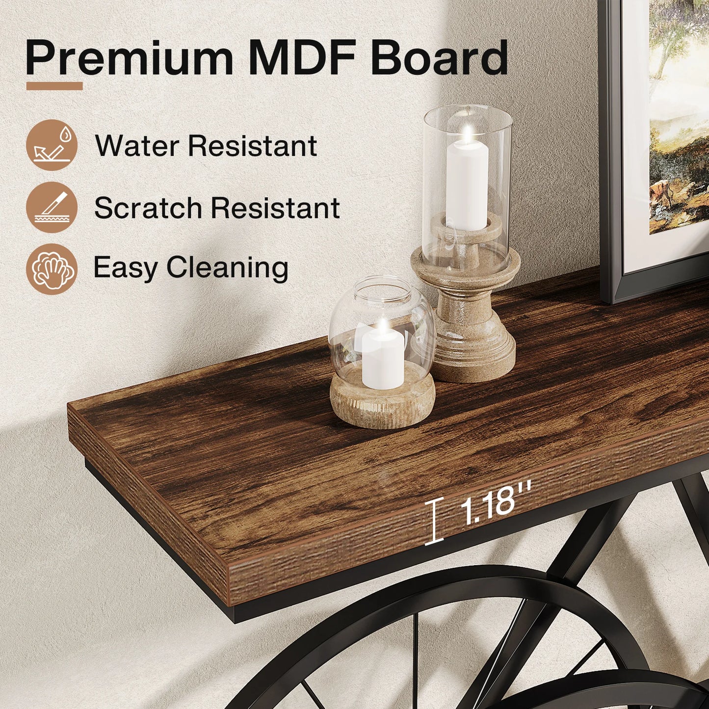 Tribesigns 70.9-Inch Extra Long Console Table Bicycle Base