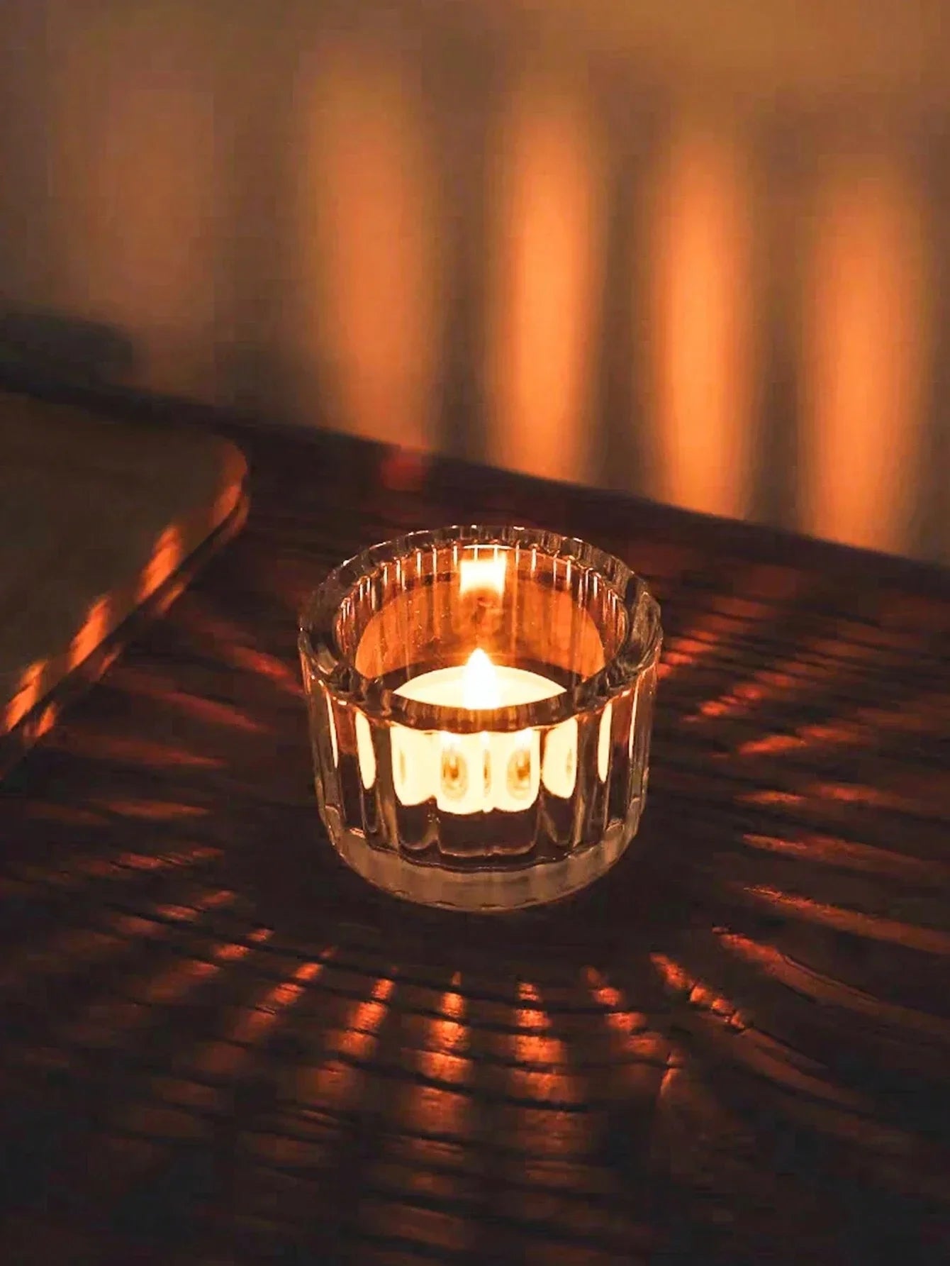 Glass Tealight Candle Holder 2 Pcs Clear Mini Centerpiece