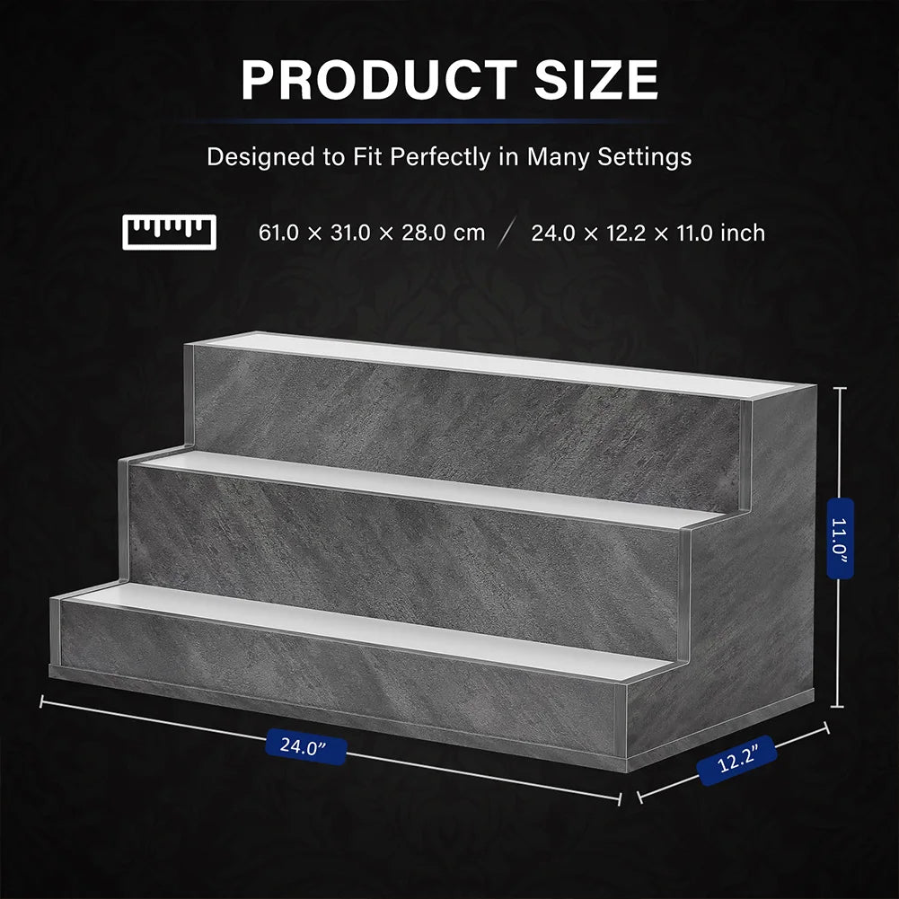 Led Lighted Wooden Liquor Shelves With App Remote Control
