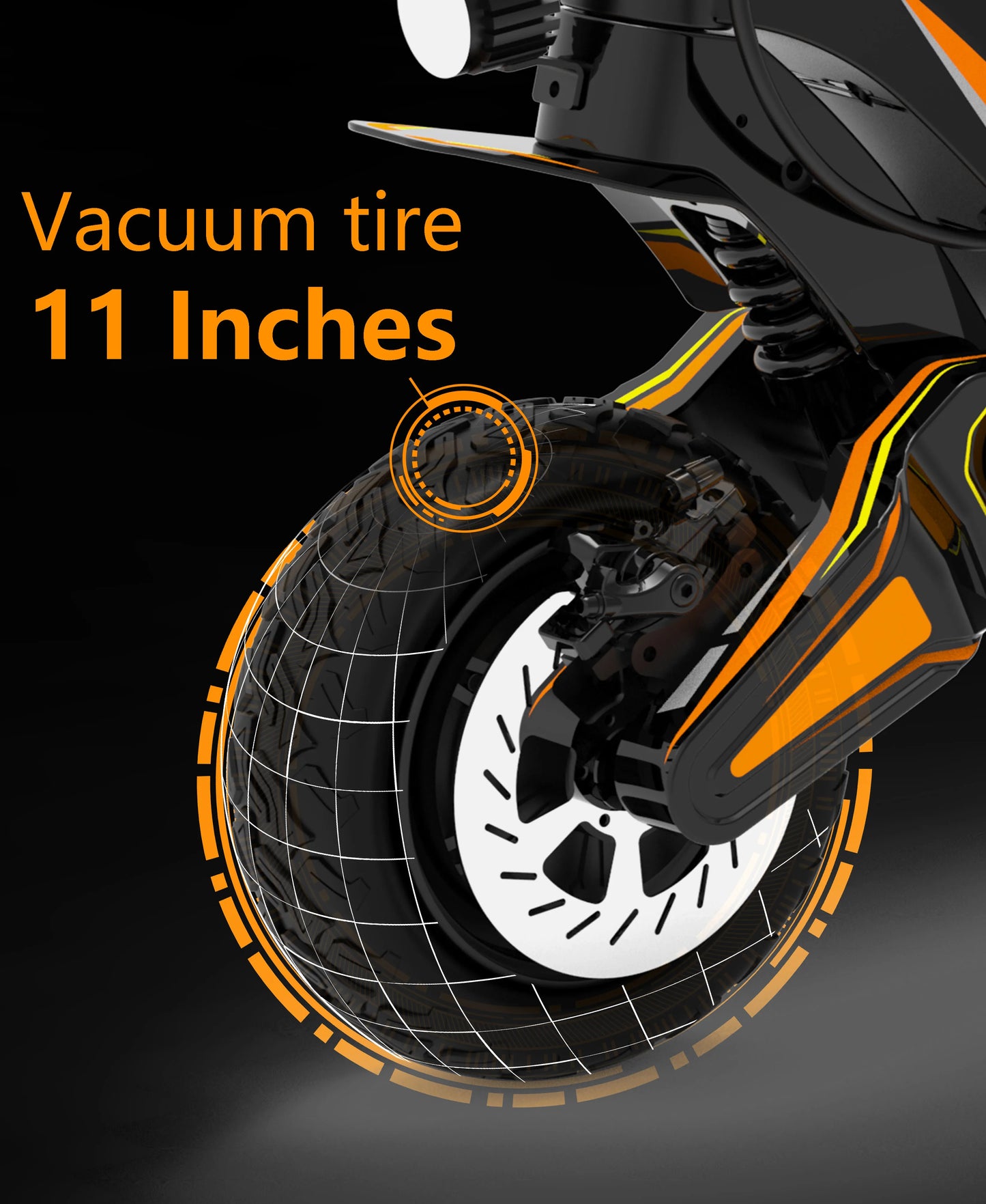 Dual Motor 60V Scooter 11 Inch Off Road Hydraulic Brakes
