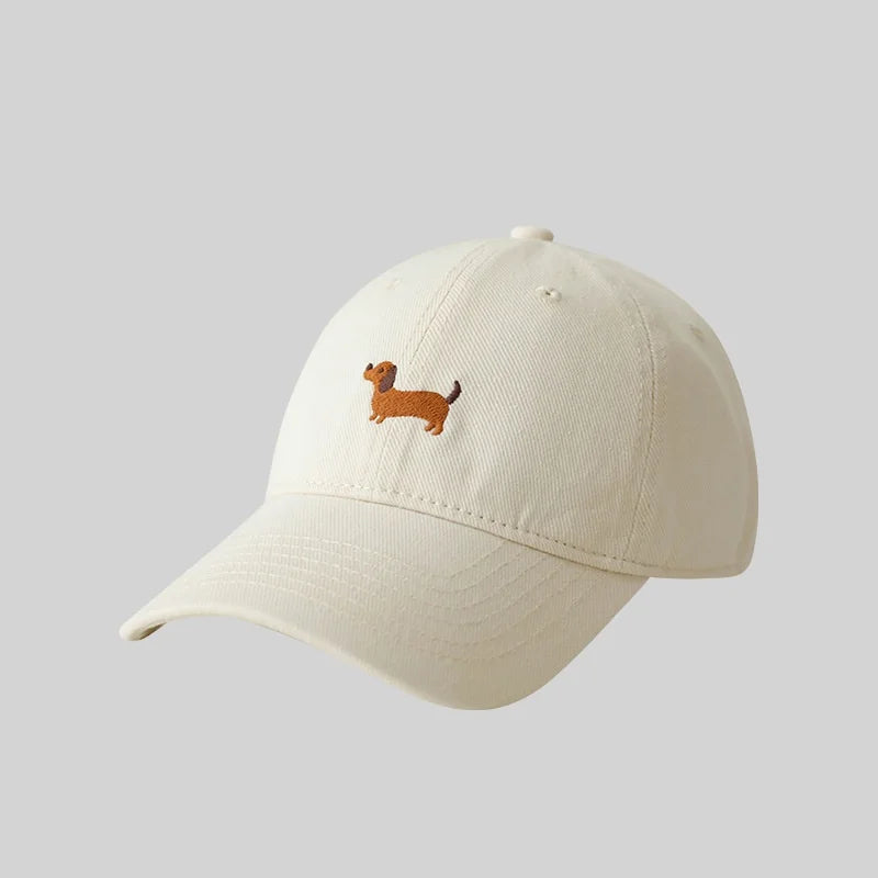 Dachshund Embroidery Cotton Baseball Hat Sun Protective For Men And Women