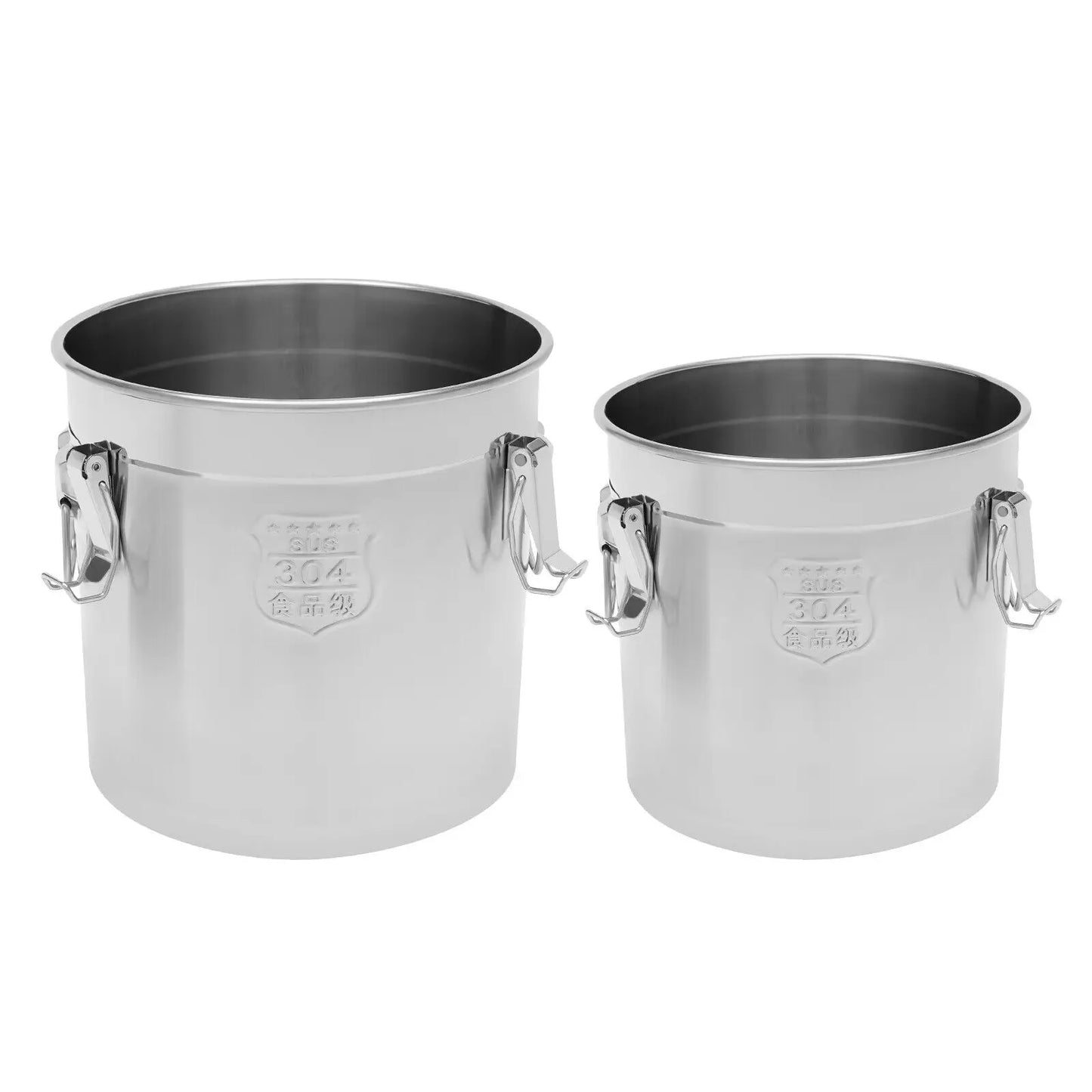 21L 33L Airtight Rice Bucket Canister Food Storage Container 304 Stainless Steel