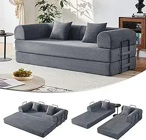 DAFIFY Corduroy 79 Inch Modular Sofa Bed With Fixed Frame
