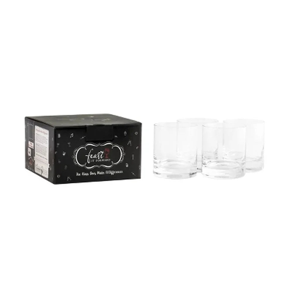 Lead Free Crystal Whiskey Glasses Set of 4 11.25oz