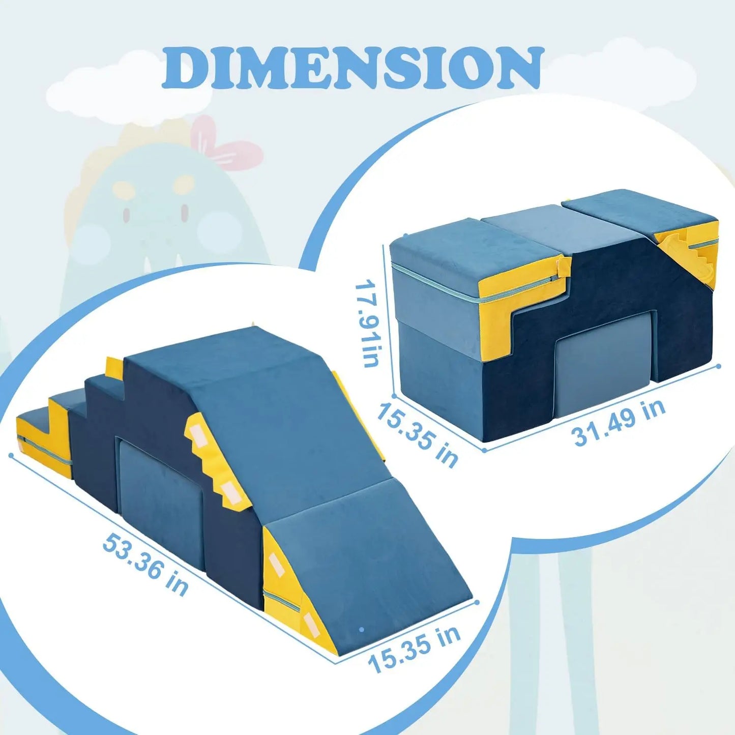 Climbing Toys Foam Soft Play for Toddlers Dinosaur Foldable Soft Climber Play Set Indoor Beginner Playground Toddler Climber