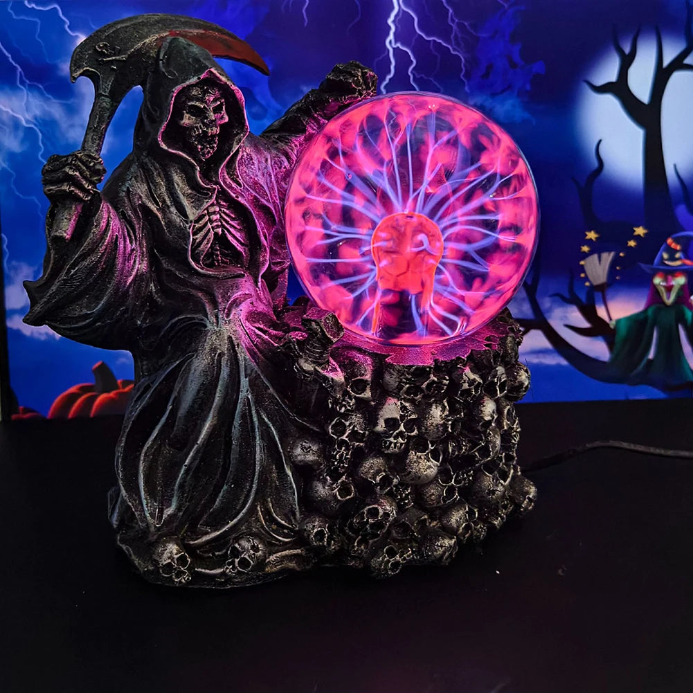 Halloween Light Up Ghost Fortune Teller Touch Sensing Grim Reaper Decor Haunted House Decoration