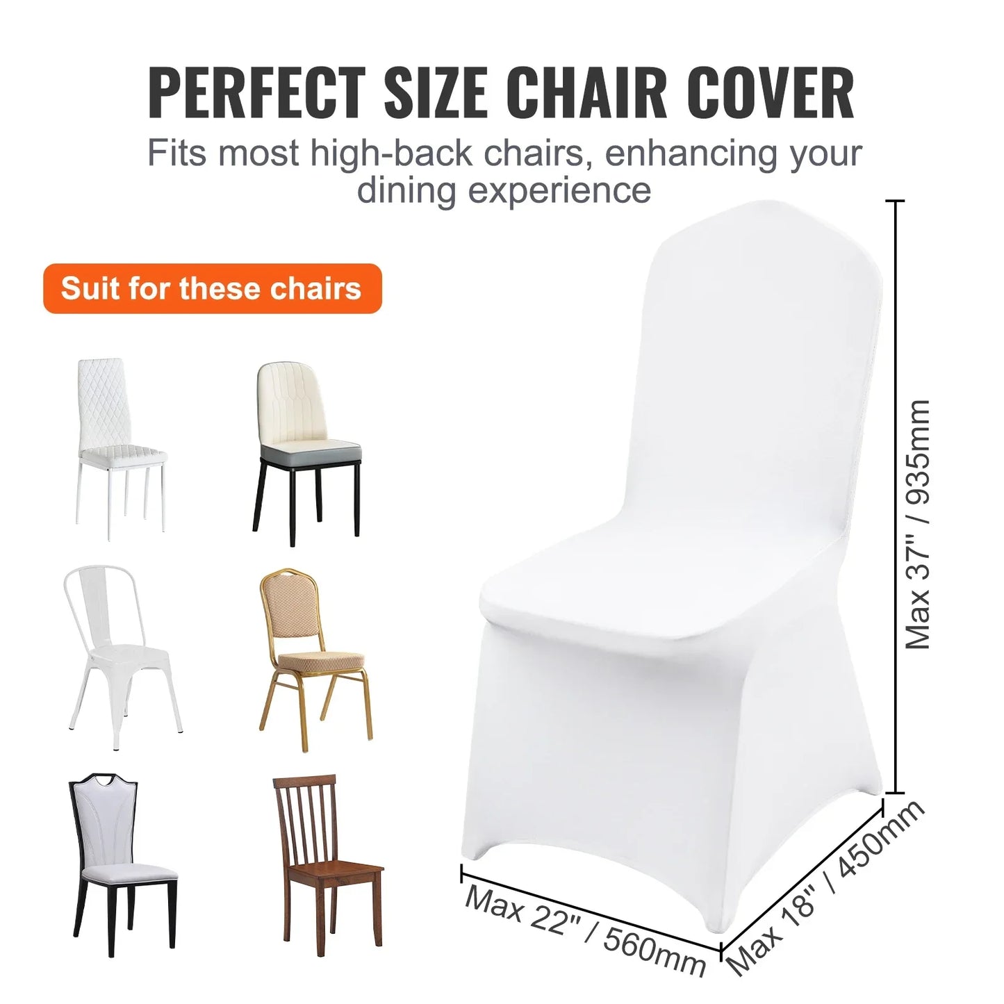VEVOR Stretch Spandex Chair Covers Removable Slipcovers