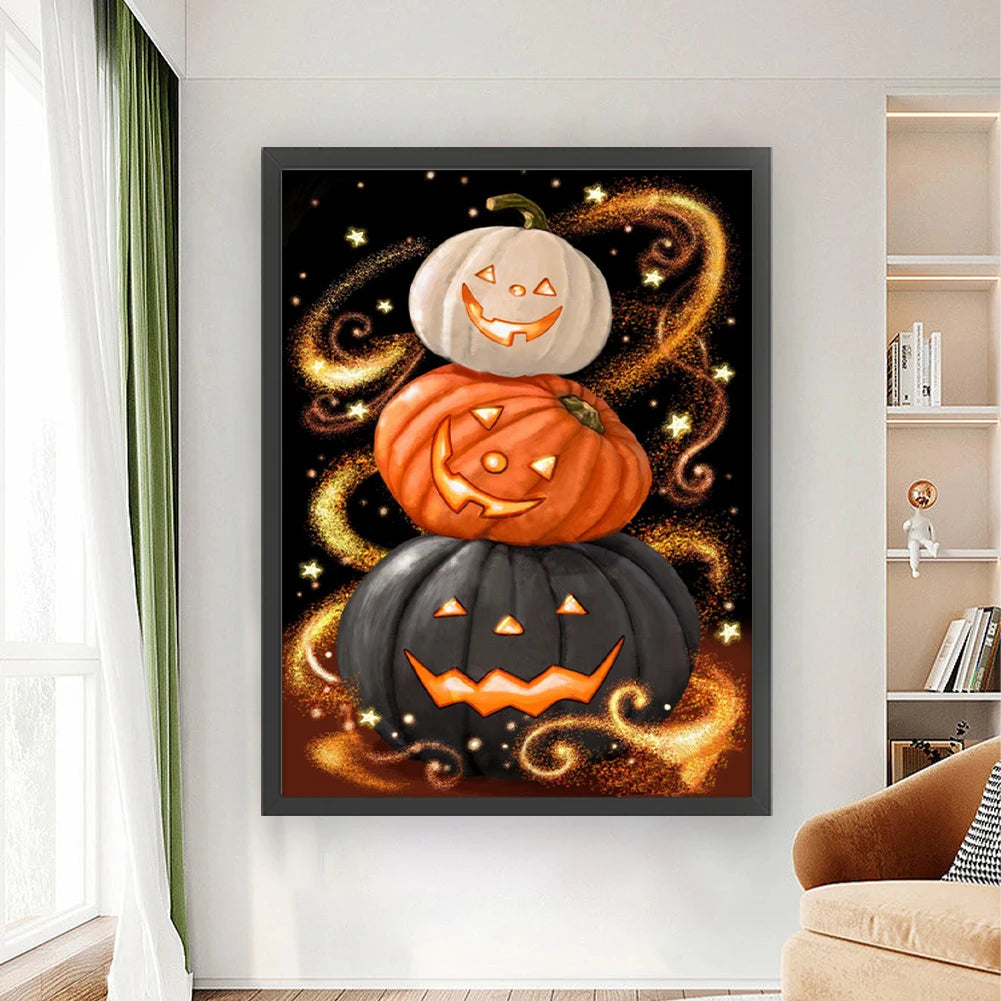 Halloween Pumpkin Cross Stitch With Eco Cotton Thread 11CT