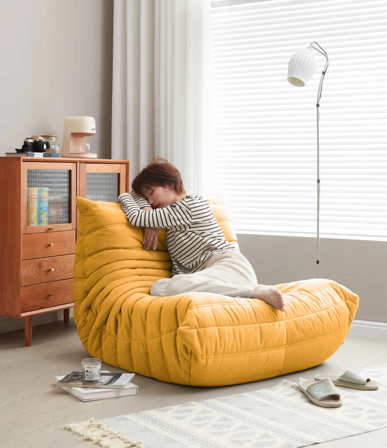 Modern Big Bean Bag Chair Memory Foam Floor Sofa Recliner