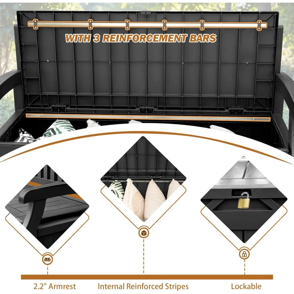 Lockable 80 Gallon Storage Bench Deck Box for Cushions