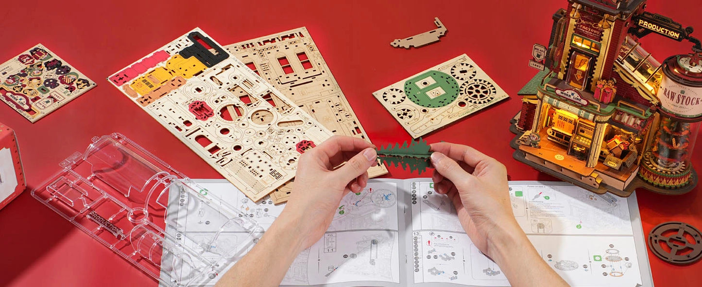 Robotime Rokr Wooden Music Box Dream Gift Factory 3D Kit