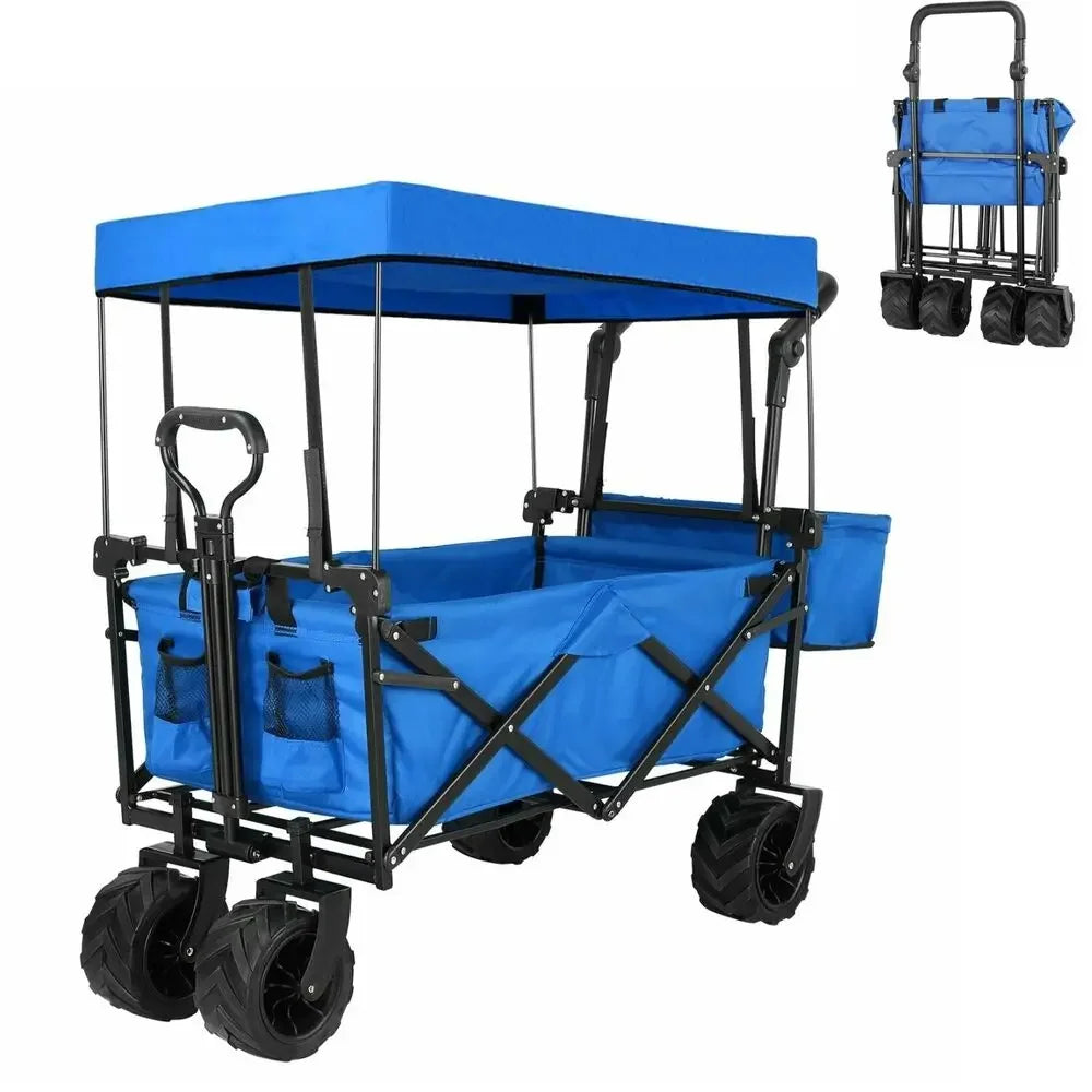 262L Collapsible Garden Cart With Removable Canopy 115Kg