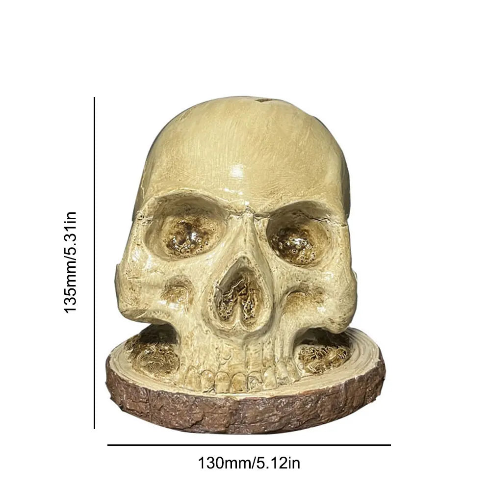 Skull Knife Holder Resin Fruit Chopping Knife Stand Creative Horror Decoration for Halloween Parties