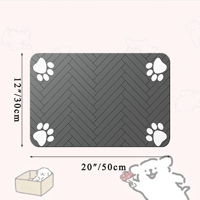 Pet Feeding / Placemat for Food and Water Bowl, with Waterproof Rubber Backing, Quick Dry Water Mat for Dog Cat