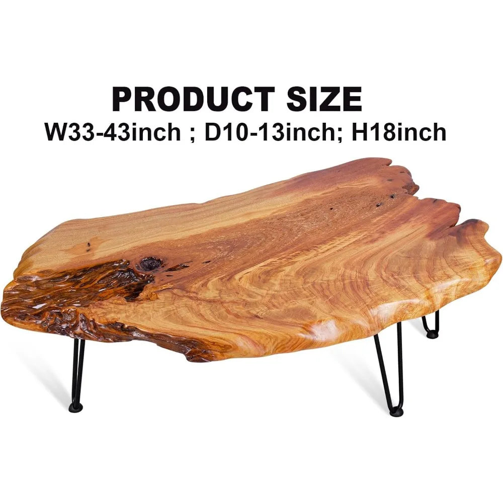 Live Edge Natural Wood Coffee Table Handmade Living Room