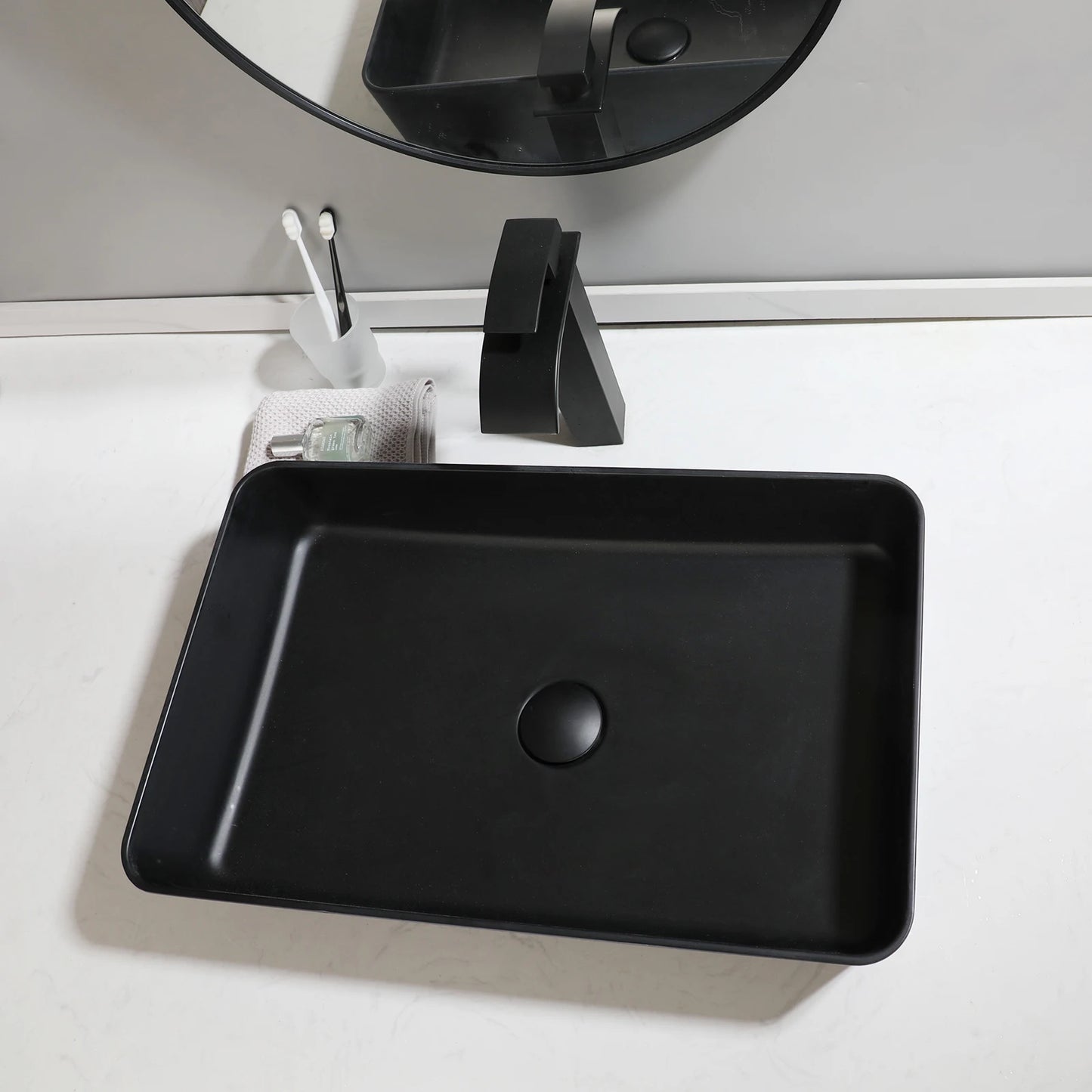 KEMAIDI Modern Vessel Sink Basin Above Counter With Faucet
