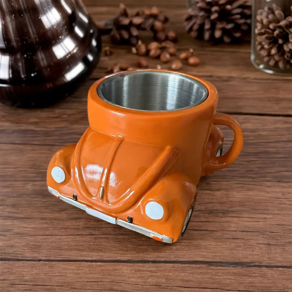Stainless Steel Car Shaped Coffee Mug 150ml Retro Novelty