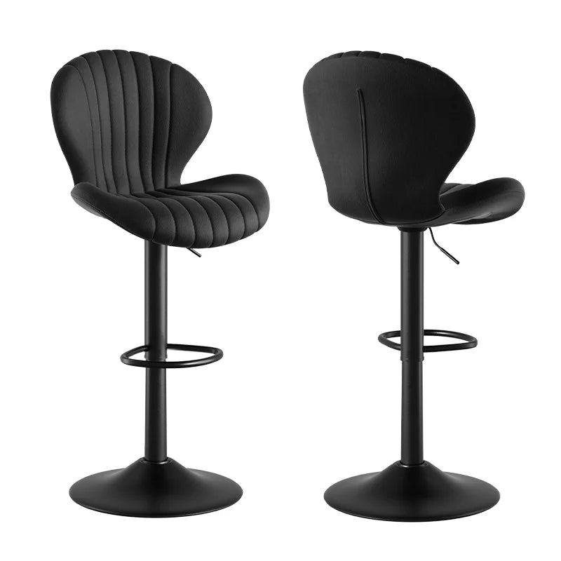 2 Pack Bar Chairs 360 Rotating Leather Backrest Dining Room