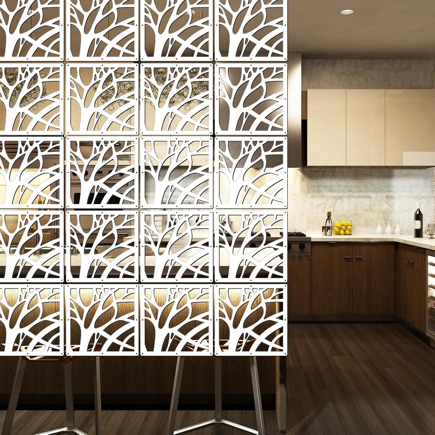 10 Piece Wood Plastic Thick Hanging Room Divider Panels For Home And Office