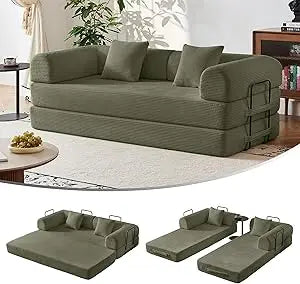 DAFIFY Corduroy 79 Inch Modular Sofa Bed With Fixed Frame