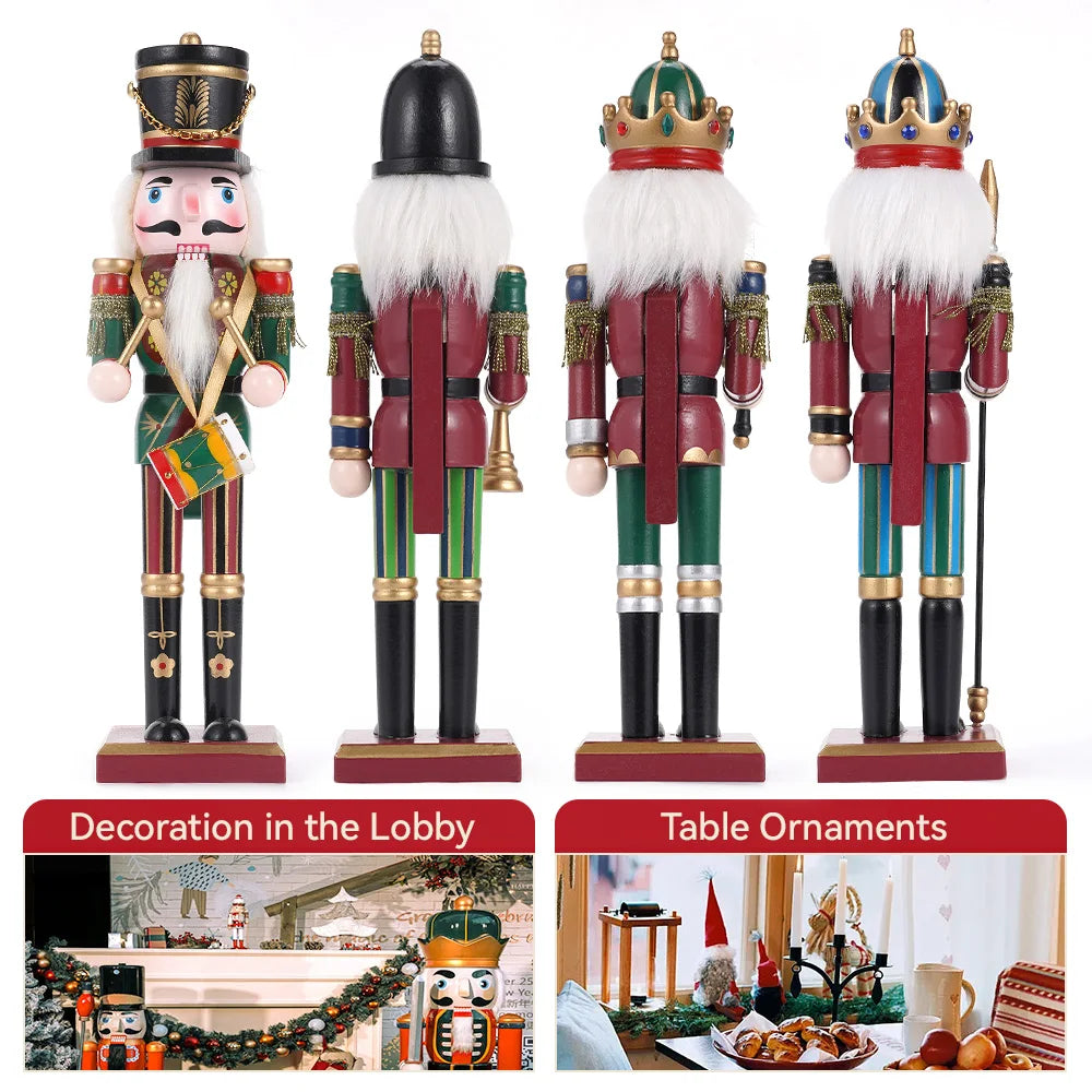 Wooden Nutcracker Soldier Puppet Christmas Decoration 30cm