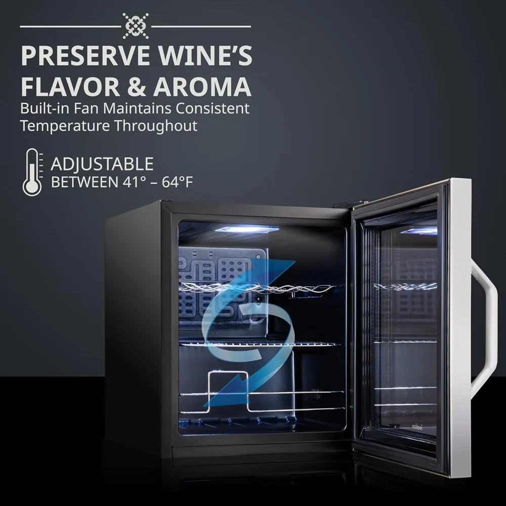 Bottle Compressor Wine Cooler With Lock Freestanding Cellar