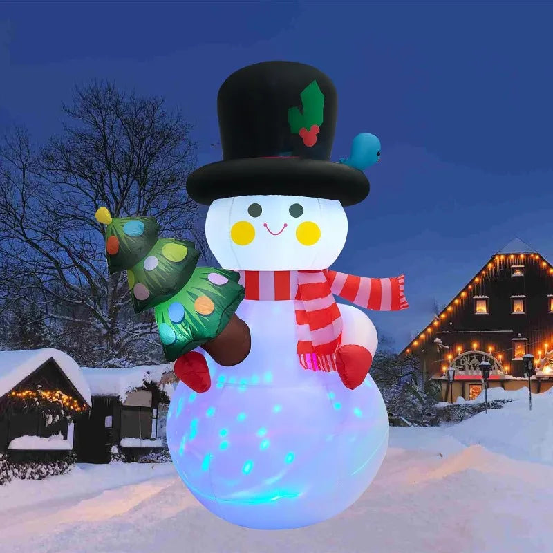 8 Ft Christmas Inflatable Snowman Yard Decoration LED Lights